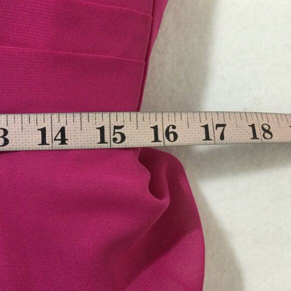 FORMAL PARTY SZ 10 L Pink V-Neck Pleated Maxi Bridesmaid Gown Dress NEW 0B13 - Picture 6 of 9